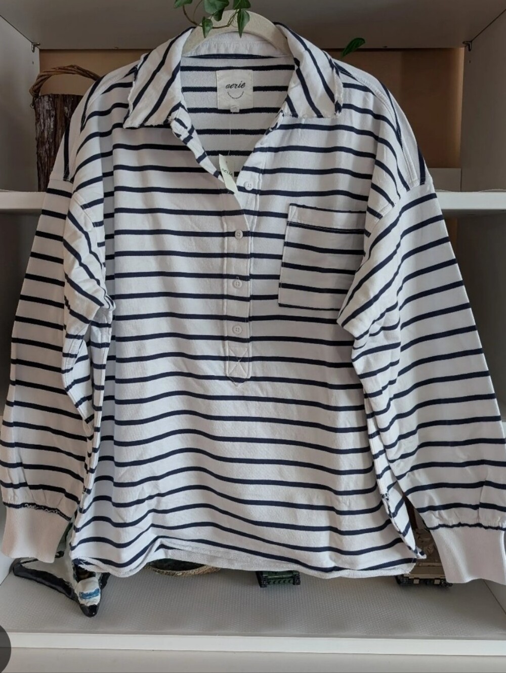 Aerie Take it Easy Popover Polo (Oversized) Small